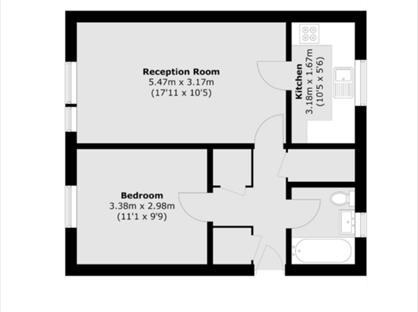 1 Bed Flat, Little Queens Road, TW11