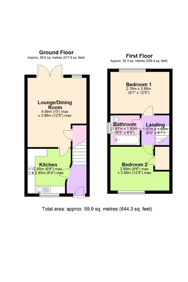 Nottingham 2 Bed SemiDetached House, Porters Walk, NG3 To Rent Now