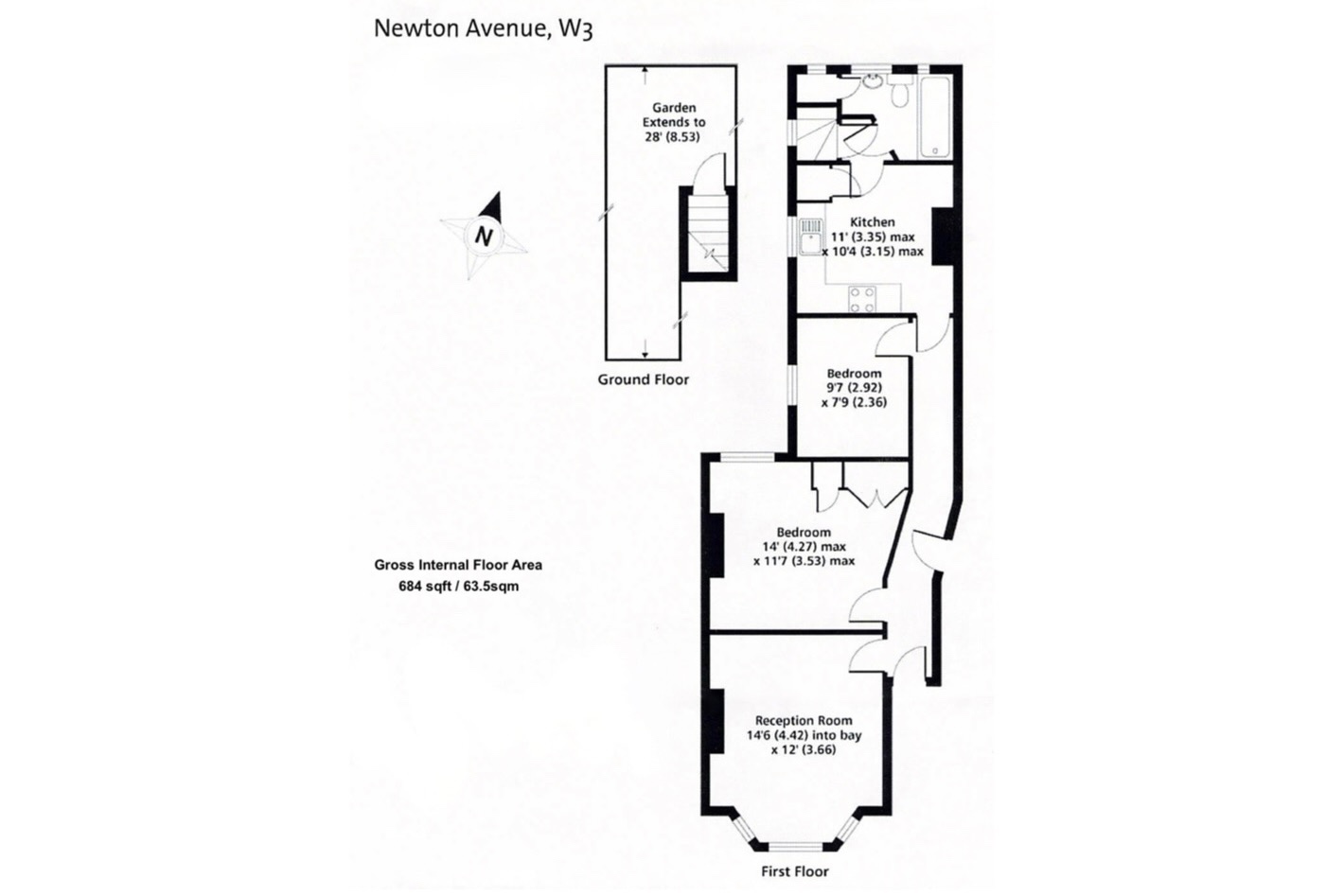 London 2 Bed Flat, Newton Avenue, W3 To Rent Now for £2,500.00 p/m