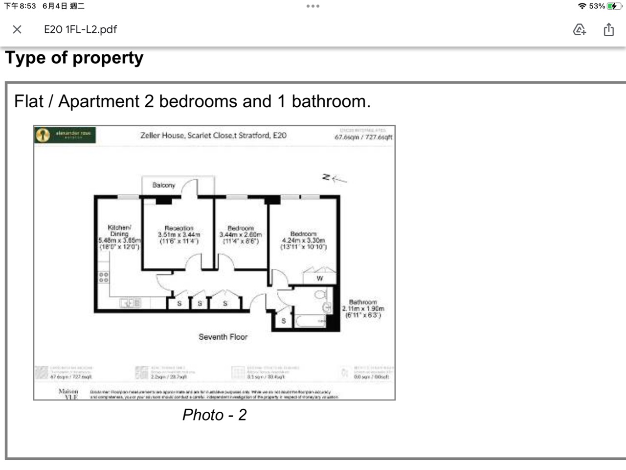 London 2 Bed Flat, Zeller House, E20 To Rent Now for £2,500.00 p/m