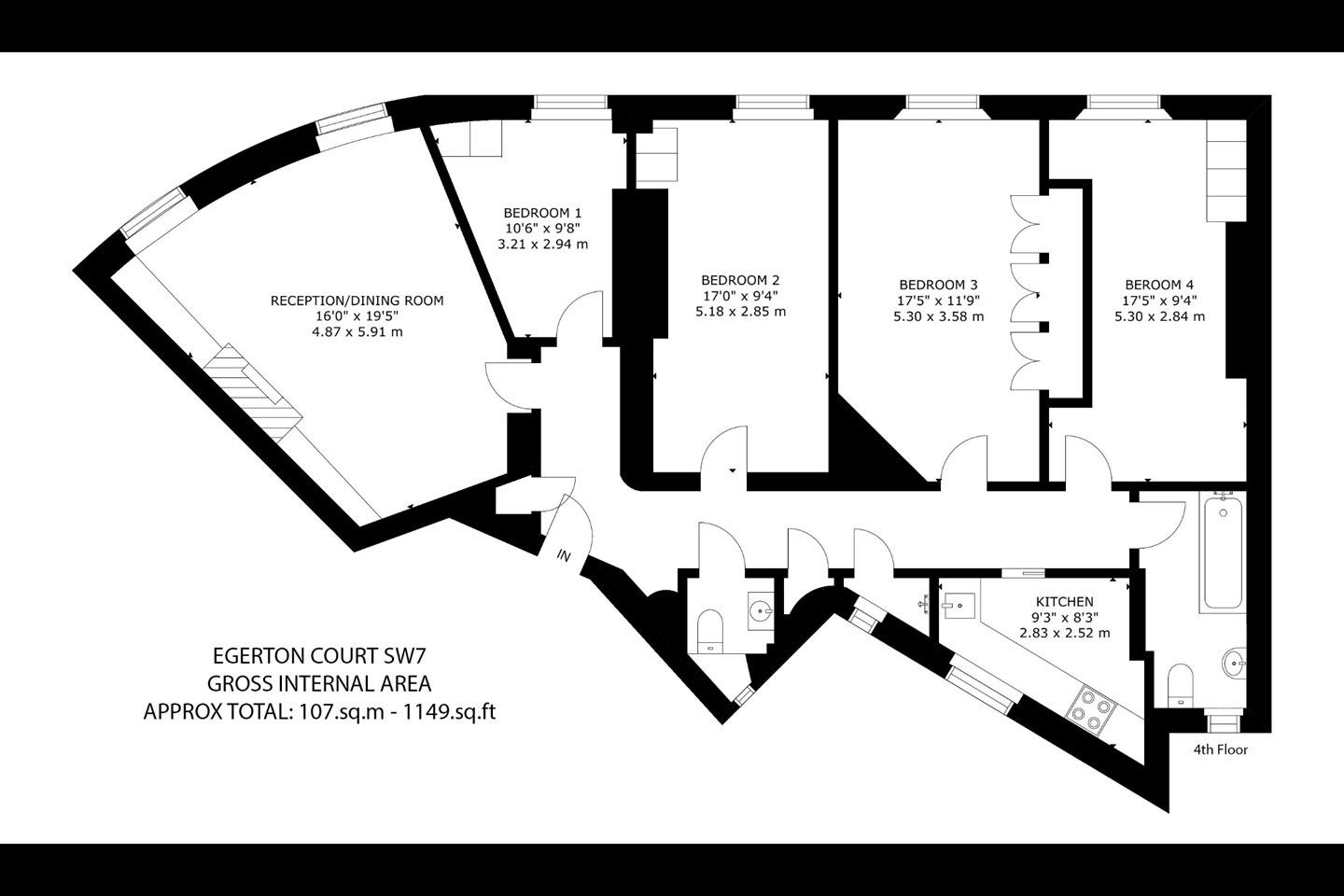 Additional image 2 of 4 Bed Flat, Egerton Court, SW7, N1 7GU