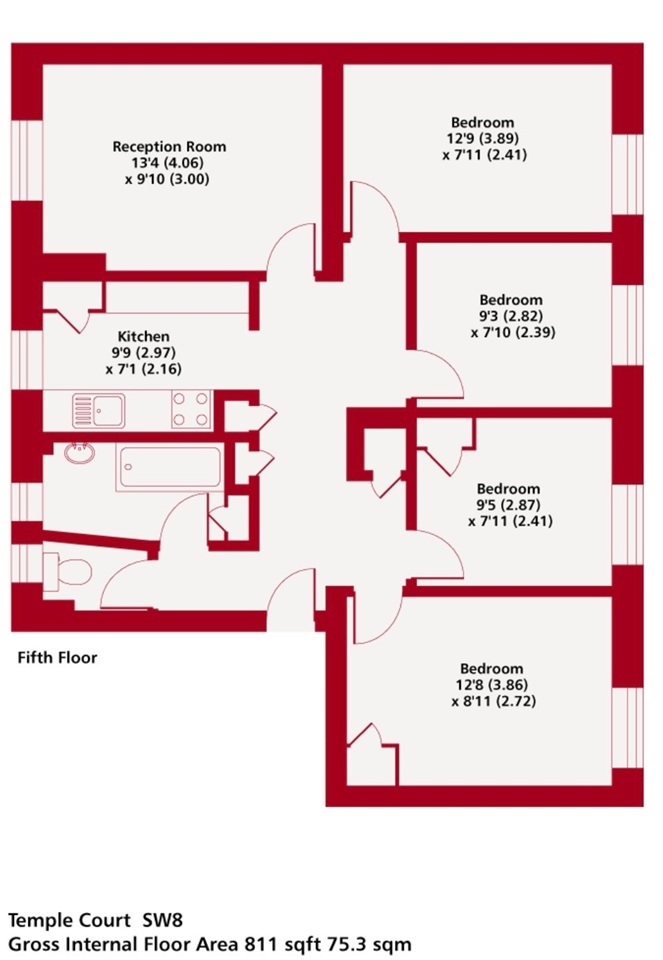 Additional image 10 of 4 Bed Flat, Temple Court, SW8, N1 7GU