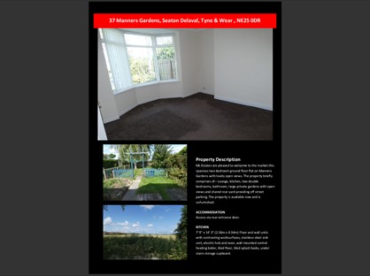 2 Bed Flat, Manners Gardens, NE25