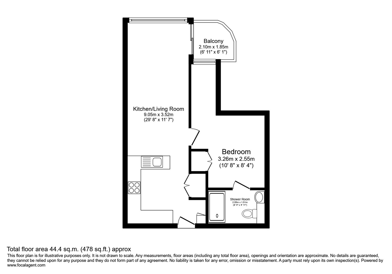 Additional image 2 of 1 Bed Flat, Principal Place, EC2A, N1 7GU