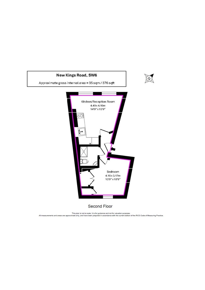 Additional image 2 of 1 Bed Flat, New Kings Road, SW6, N1 7GU