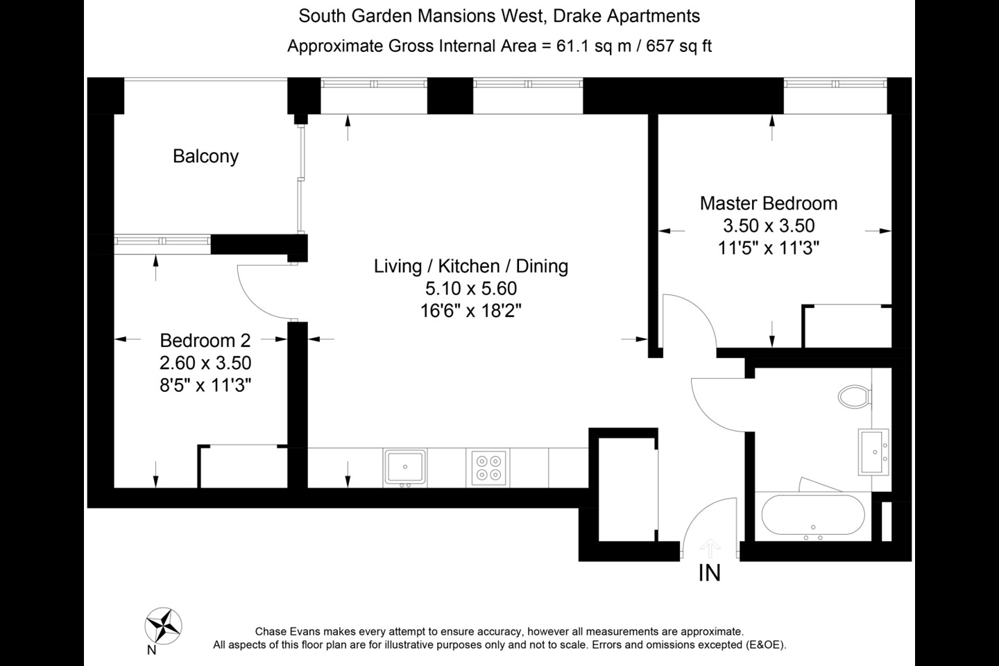 Additional image 8 of 2 Bed Flat, Drake Apartments, SE17, N1 7GU