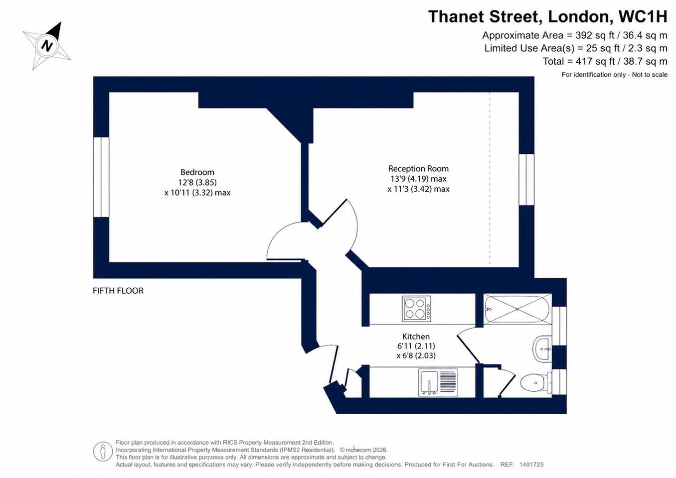 Additional image 6 of 2 Bed Flat, Sinclair House, WC1H, N1 7GU
