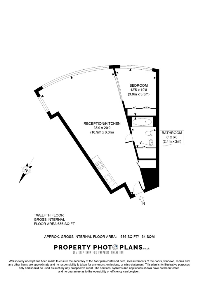 Additional image 14 of 1 Bed Flat, St George Wharf, SW8, N1 7GU