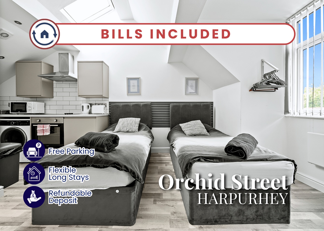 Studio Flat, Orchid St, M9