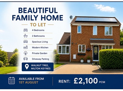 4 Bed Detached House, Rosebay Close, MK7
