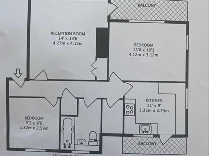 2 Bed Flat, Brooklands Road, KT13