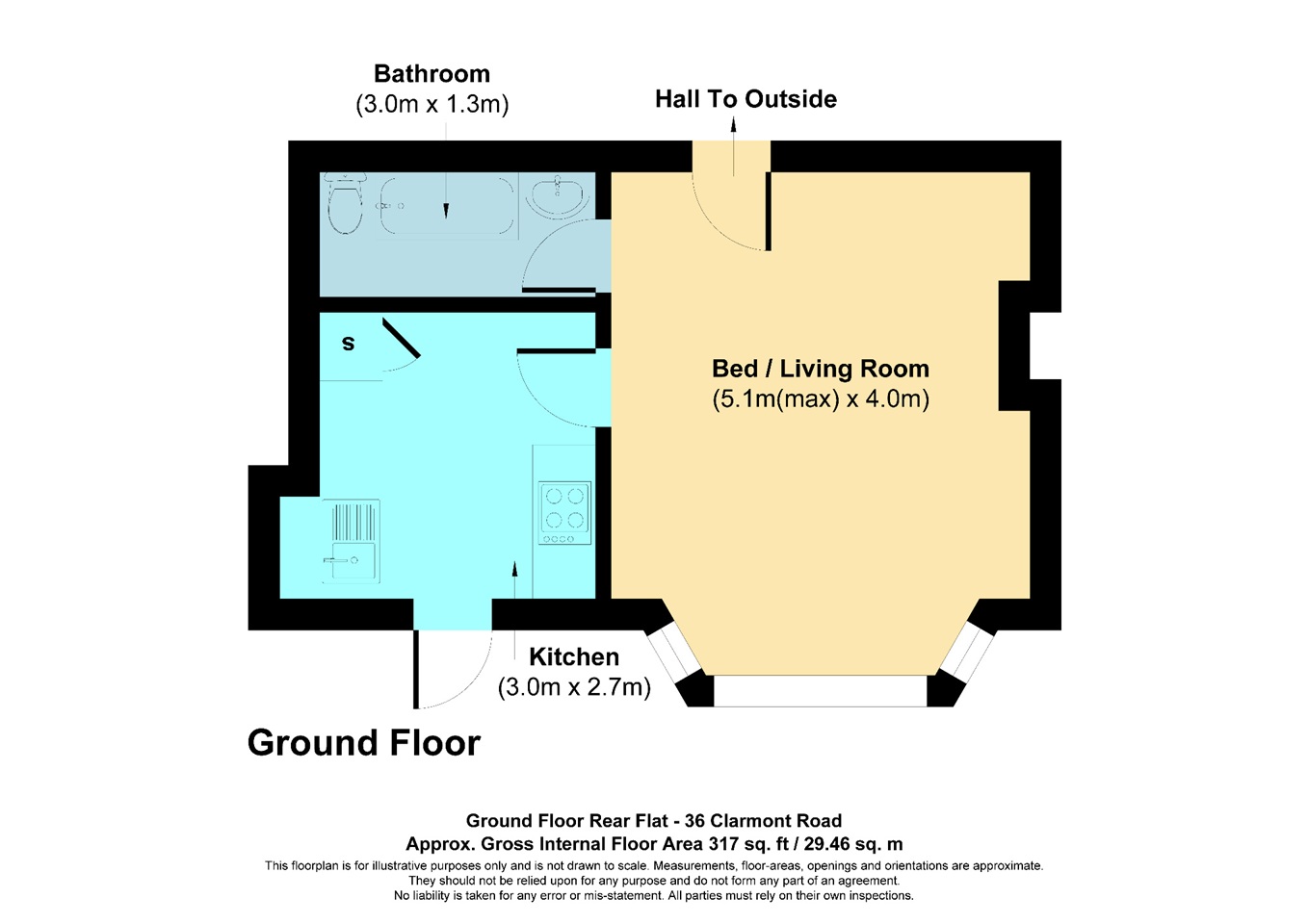 Studio Flat, Claremont Road, BS7 photo 5