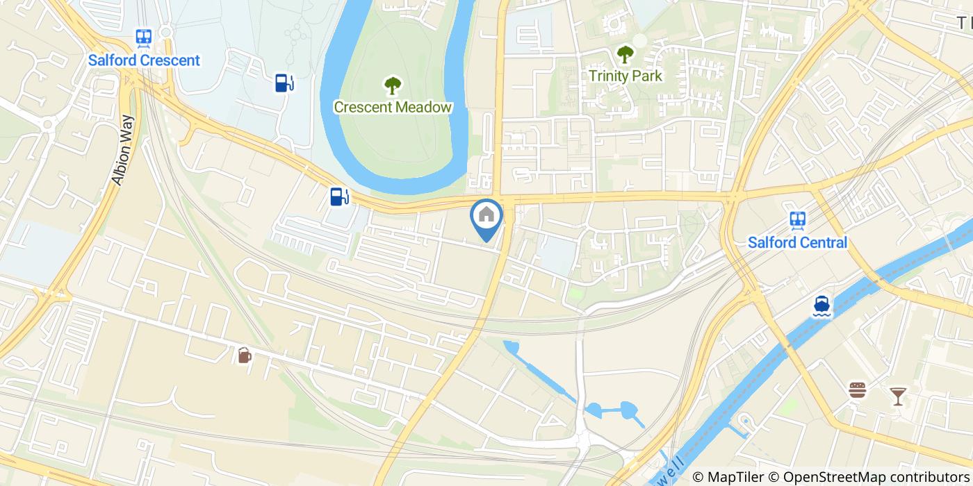 1 Bed Flat, The Crescent, M5